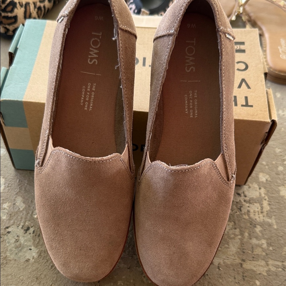TOMS Women's Brown Suede Slip-On Shoes